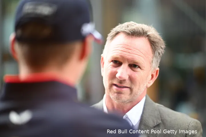 max verstappen media dag silverstone 2024 christian horner