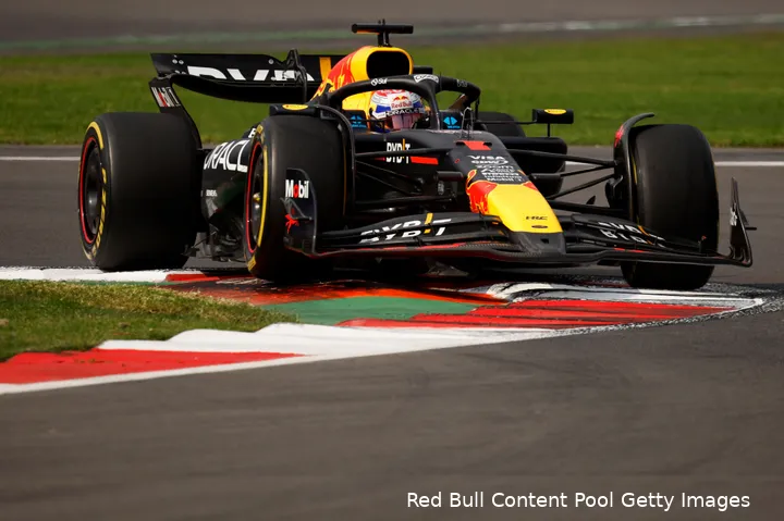 Verstappen in actie in Mexico.
