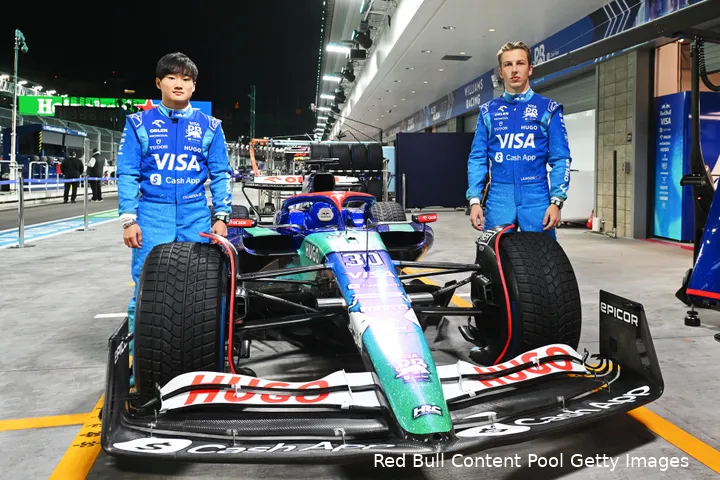 special livery visa cash app rb vcarb las vegas 1 liam lawson yuki tsunoda
