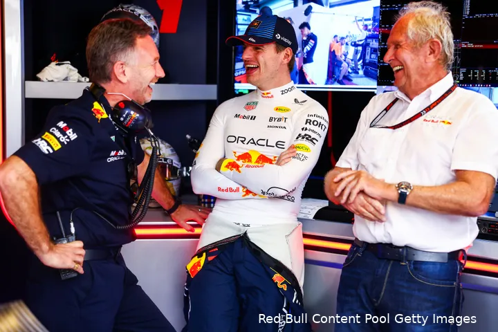 christian horner max verstappen helmut marko lach abu dhabi 2024 12