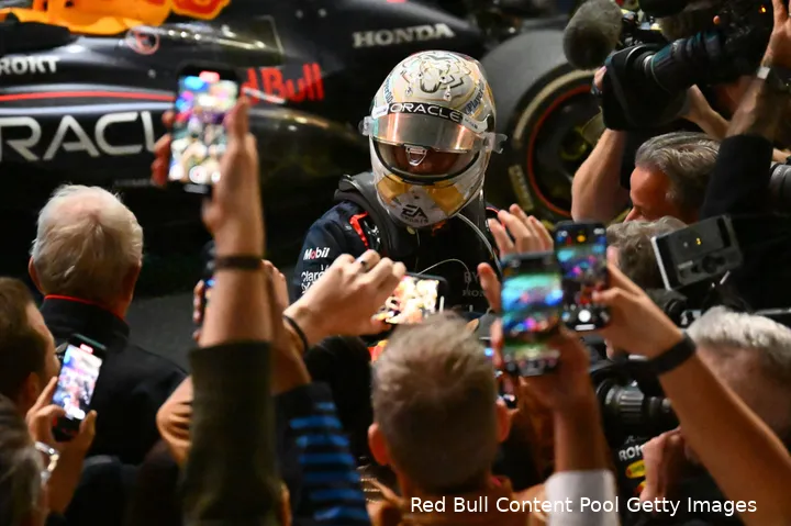max verstappen red bull racing qatar win zege podium 1 juich 16
