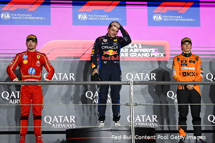 podium max verstappen charles leclerc oscar piastri qatar 2024 1