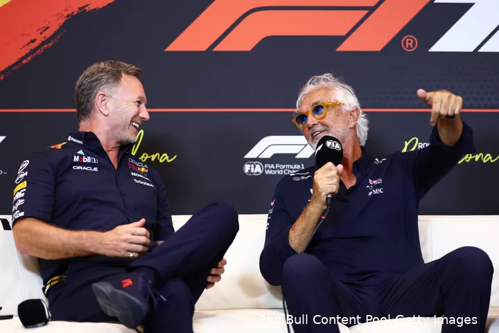 christian horner red bull racing gp spanje 2025 vrijdag flavio briatore alpine persconferentie 3