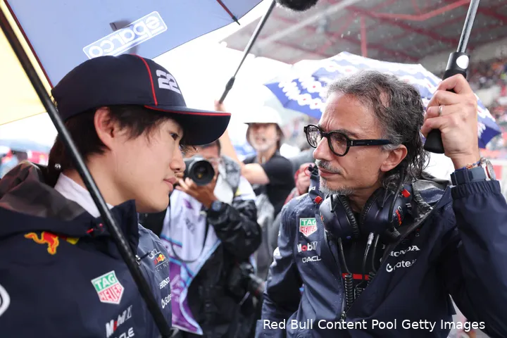 red bull racing laurent mekies yuki tsunoda gp belgie 2025 zondag