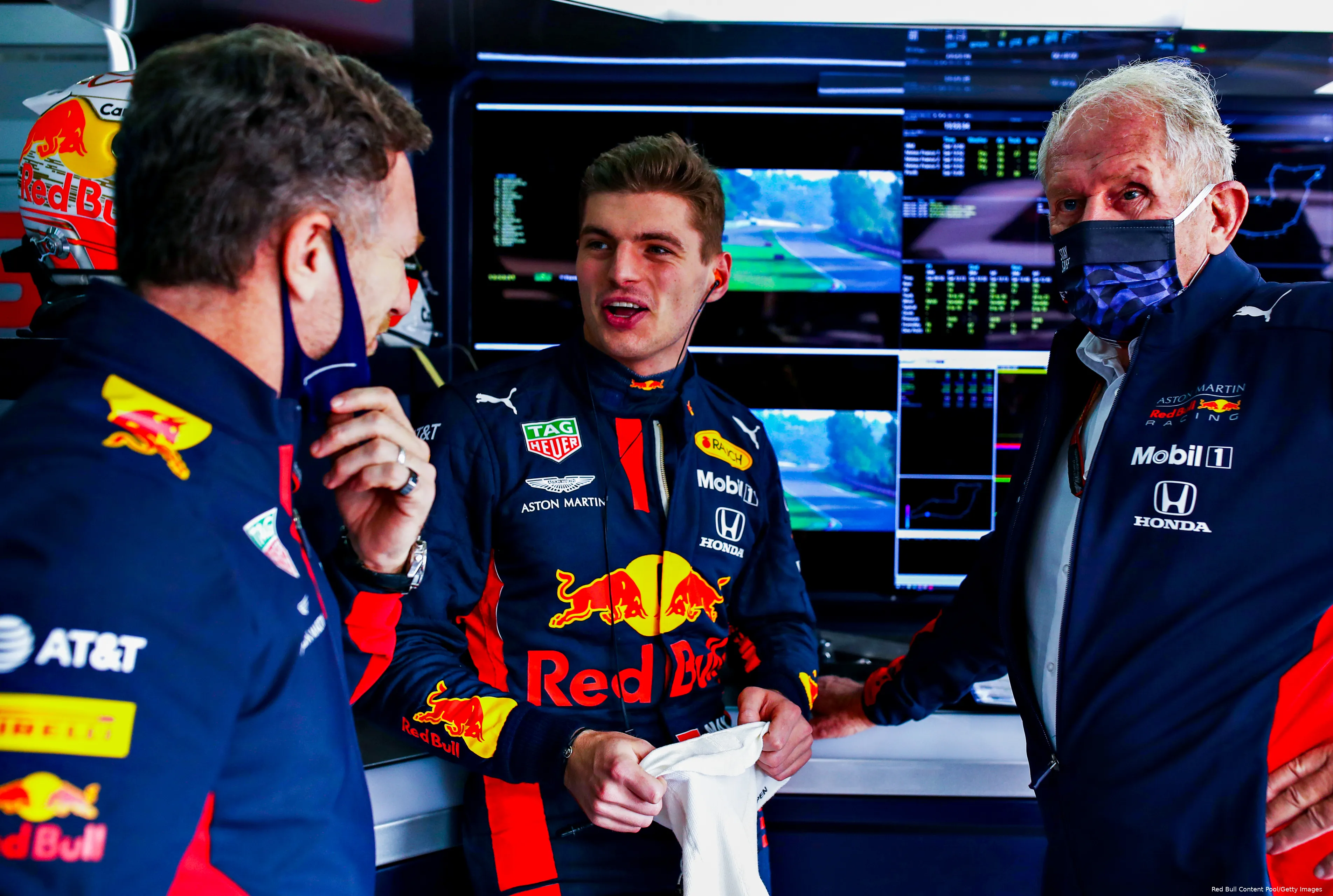Helmut Marko Christian Horner Max Verstappen