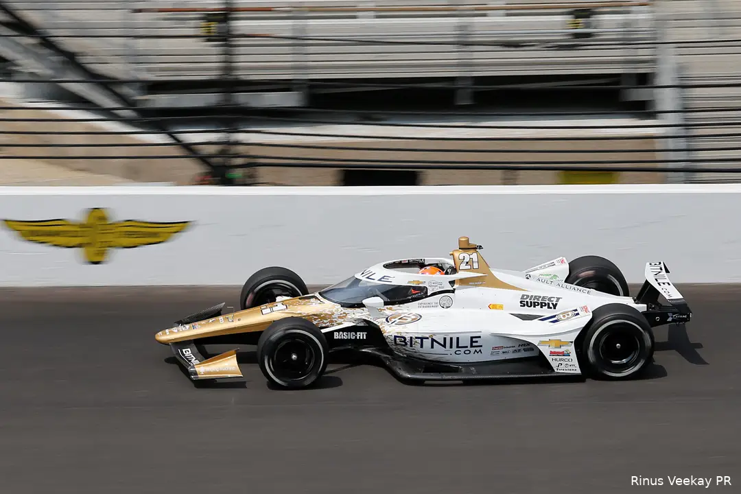 Van Kalmthout vocht zijn weg naar de eerste startrij voor de Indy 500 van 2023 (foto: Rinus VeeKay PR)