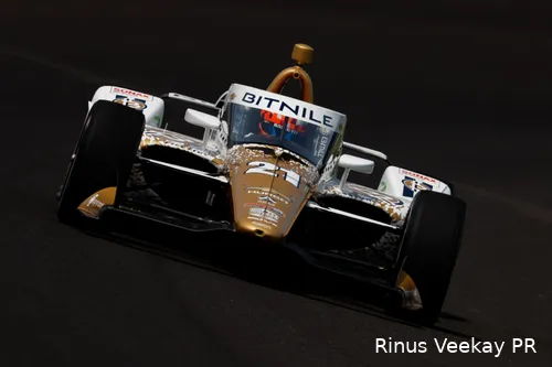 Twee dagen voor de Indy 500 van 2023 kan Van Kalmthout nog één keer trainen (foto: Rinus VeeKay PR)