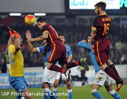 gol de rossi annullato napoli roma 131215