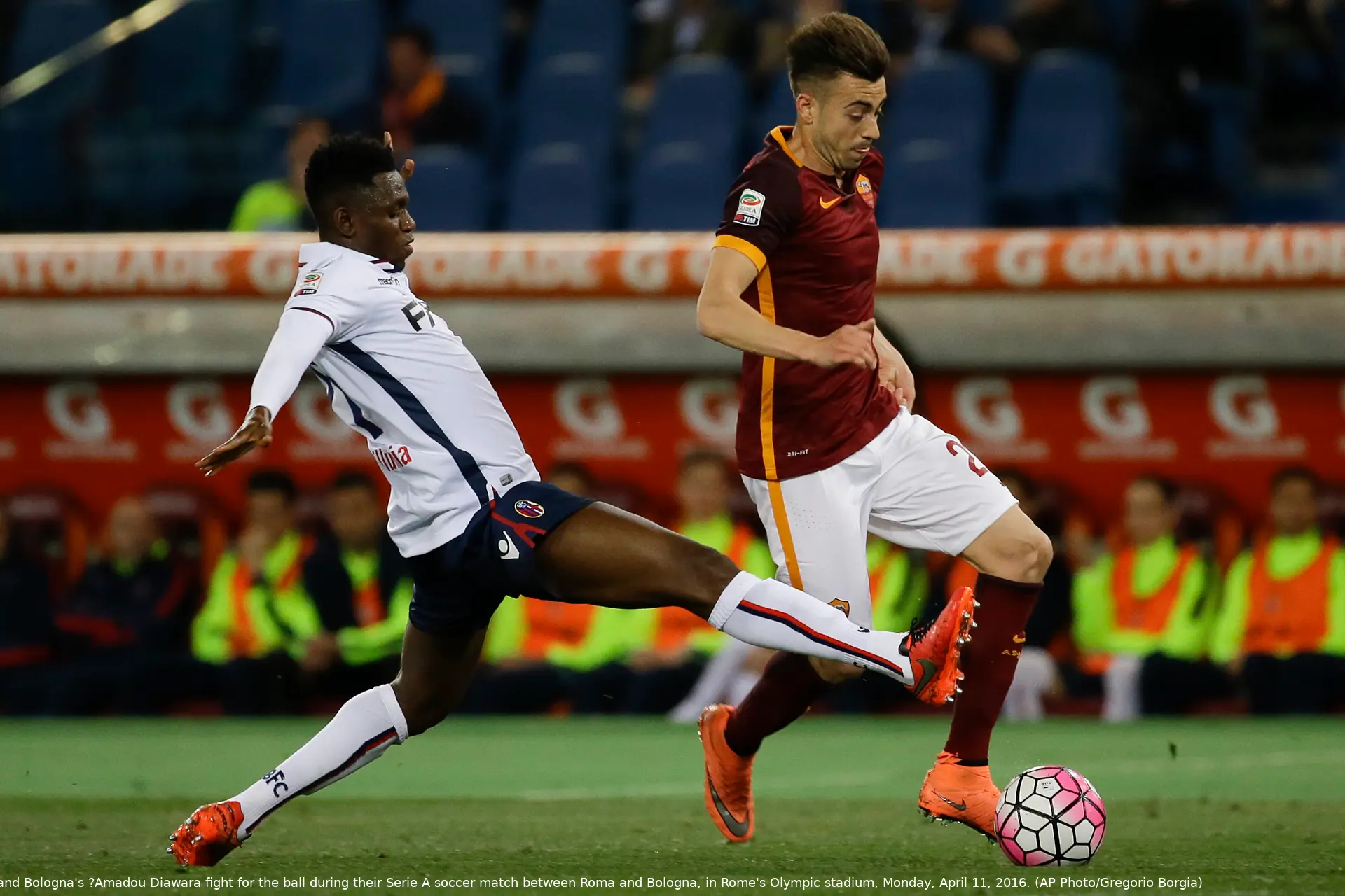 el shaarawy azione roma bologna