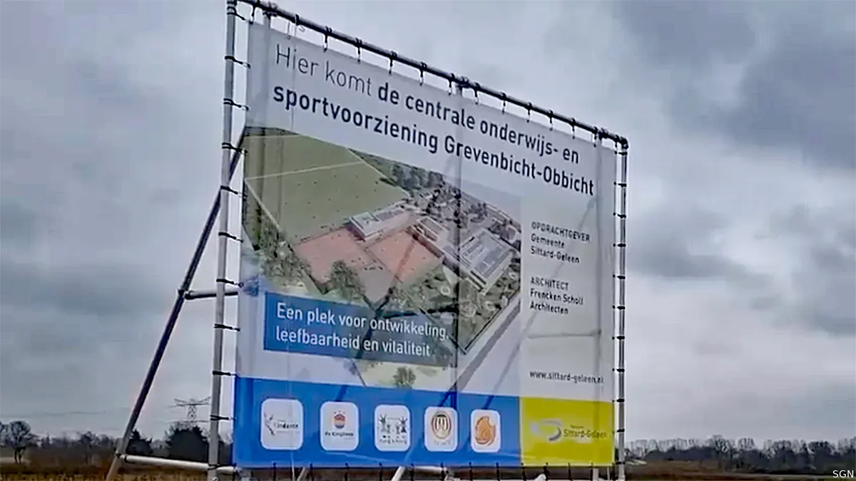 bouwbord sport en kindcentrum obbicht grevenbicht