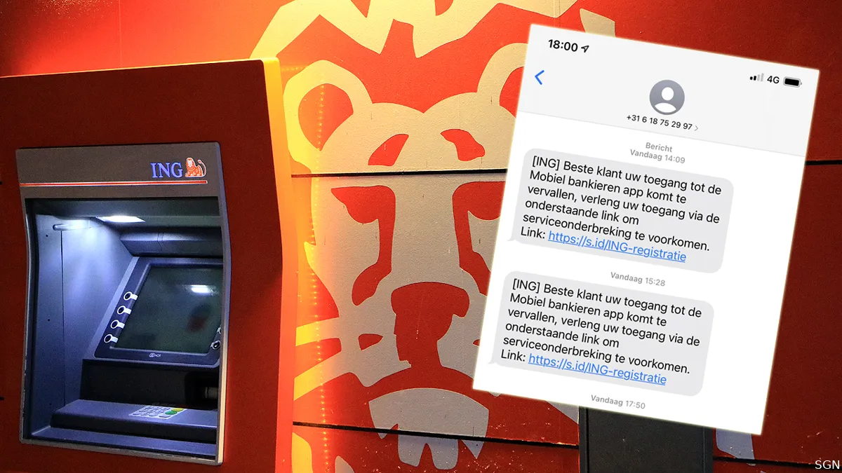 phishing sms zogenaamd van ing