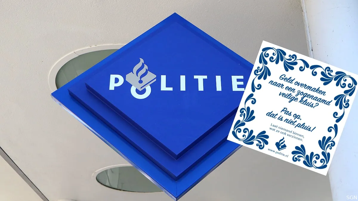 stickeractie tegen oplichting uithangbord politie sittard