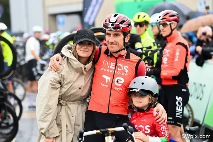 Geraint Thomas, junto a su familia