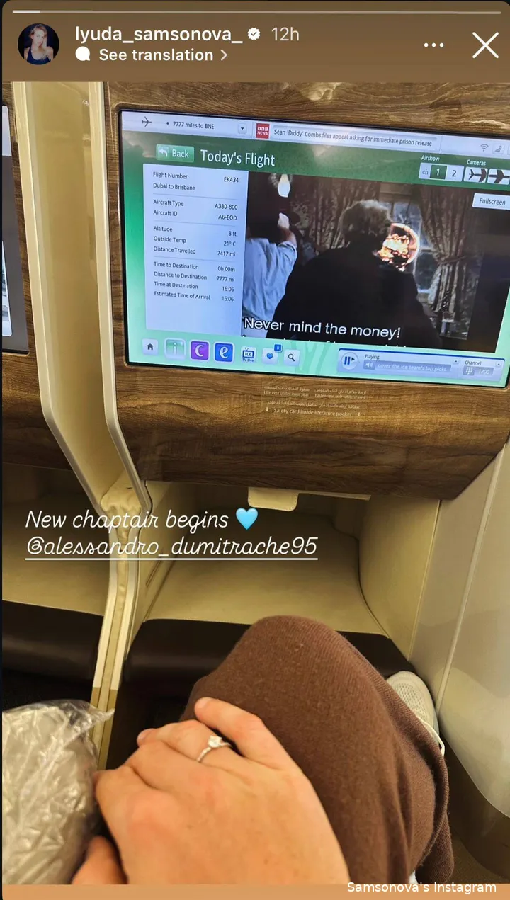 Captura de Instagram de Samsonova