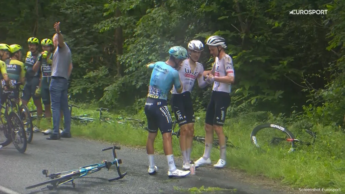 Ayuso after his crash in the Dauphiné...