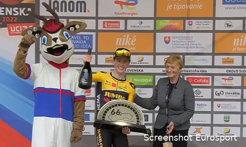 Archie Ryan na zijn overwinning in Slowakije.