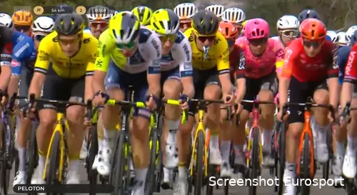 Peloton schiet in gang voor de laatste 50 kilometer.&nbsp;