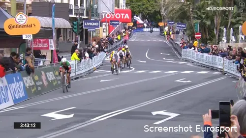 Kopecky in Milan-San Remo, where she helped Wiebes to victory