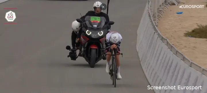 Pogacar during the time trial at the UAE Tour