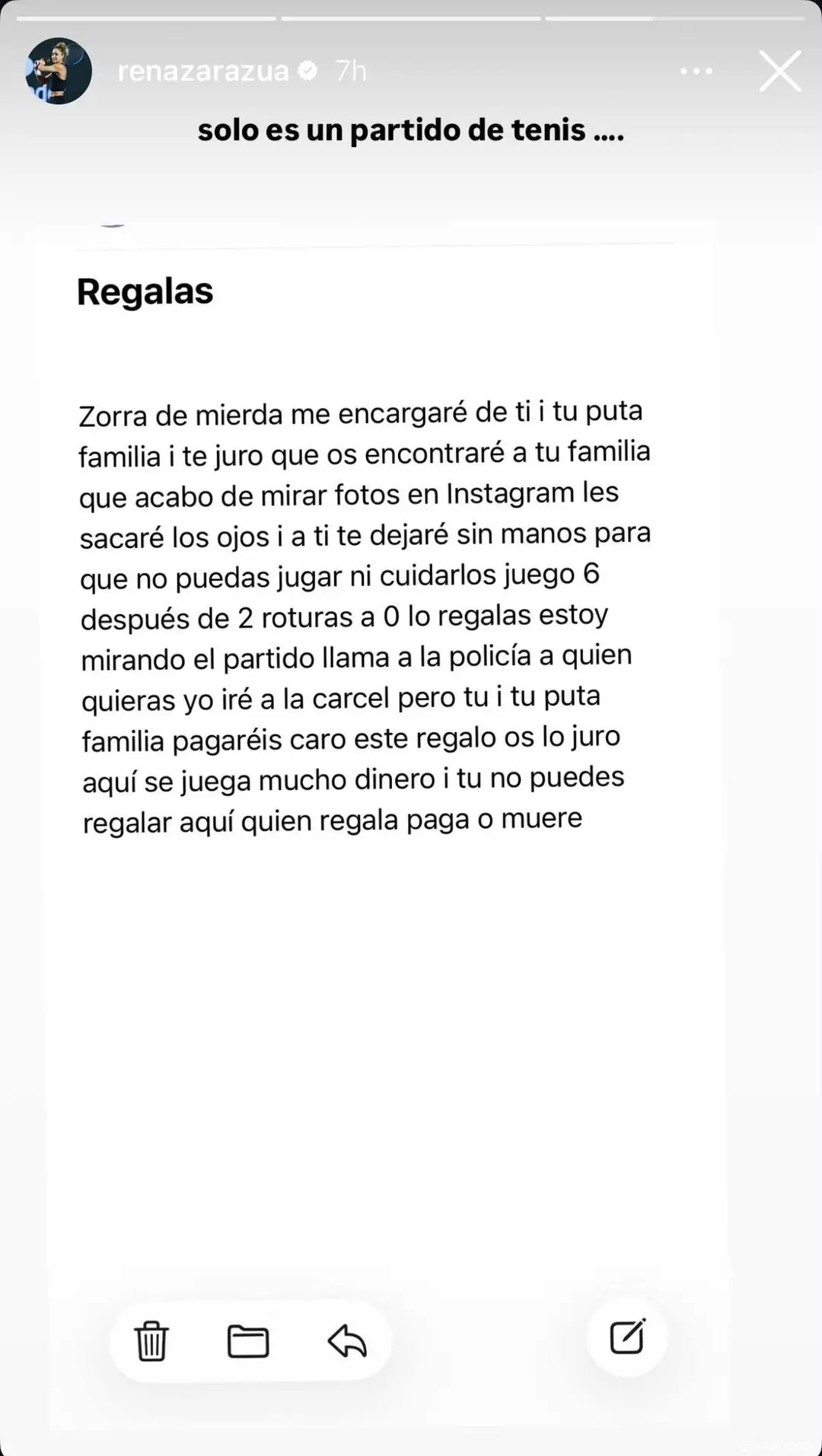 Zarazua's Instagram stories