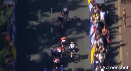 Wiebes looks down and sees it's all over...