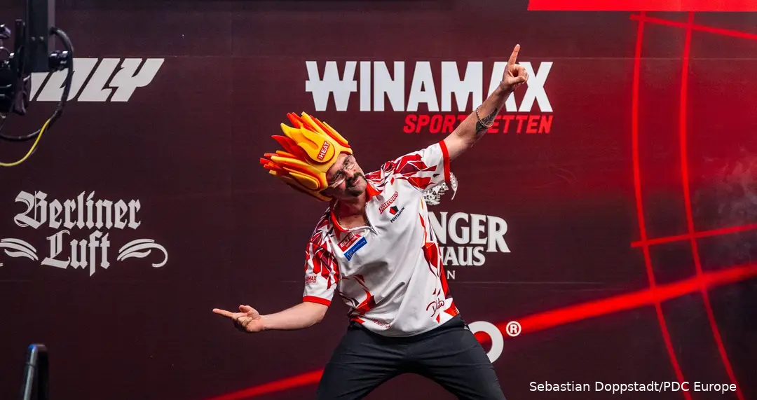 Damon Heta prancing on stage