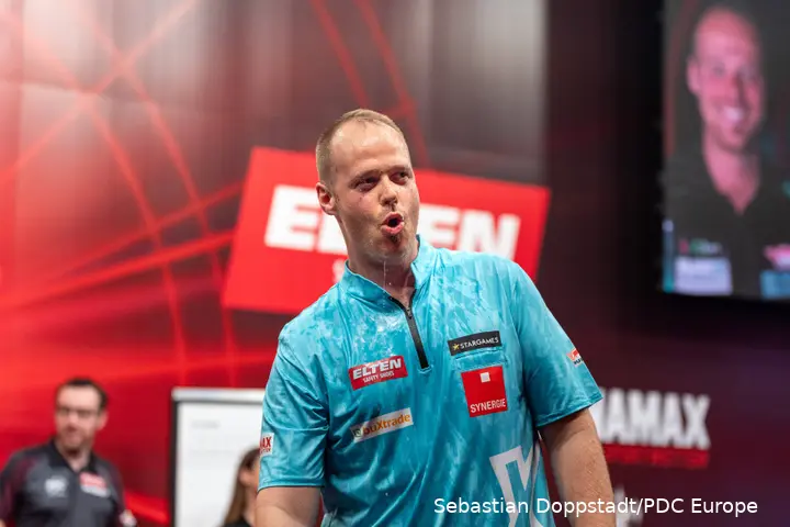 Max Hopp dripping with water.