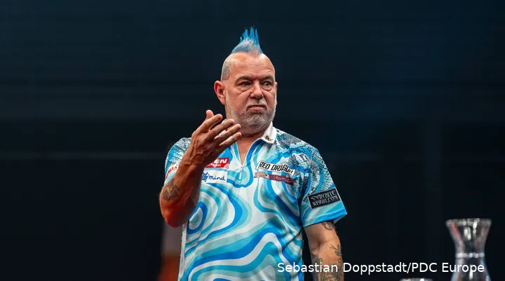 Peter Wright op het podium