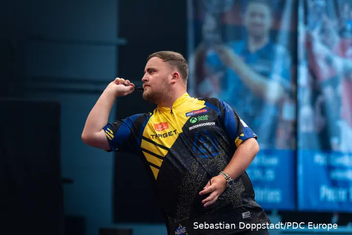 Luke Littler in actie