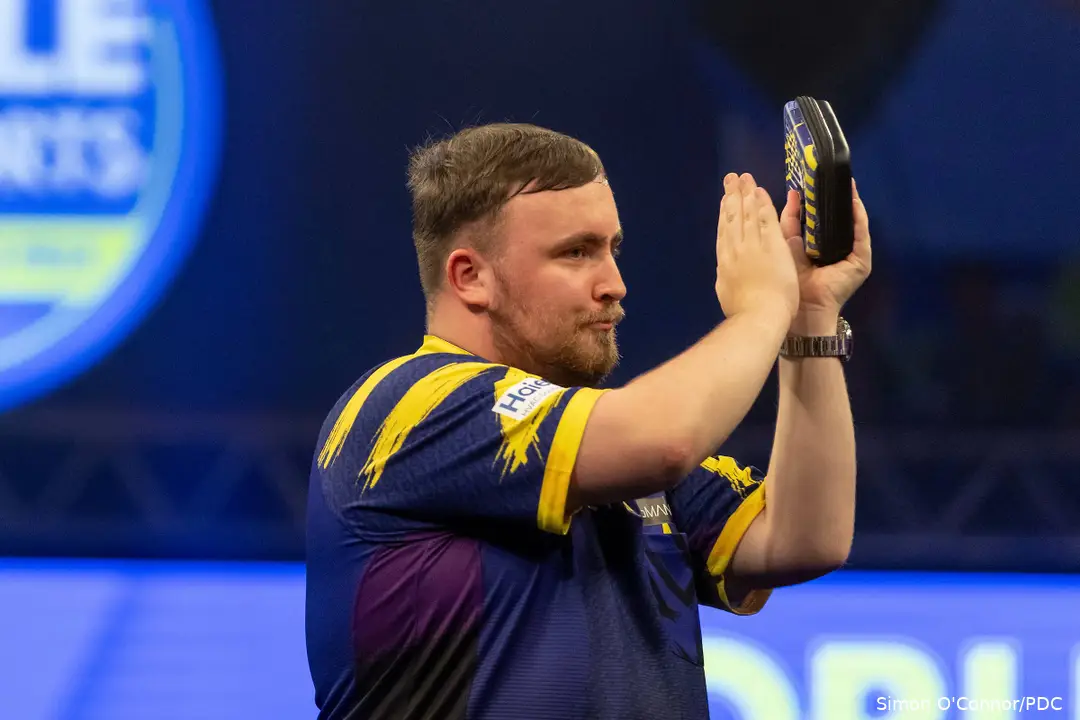 Luke Littler won vorige maand de World Grand Prix