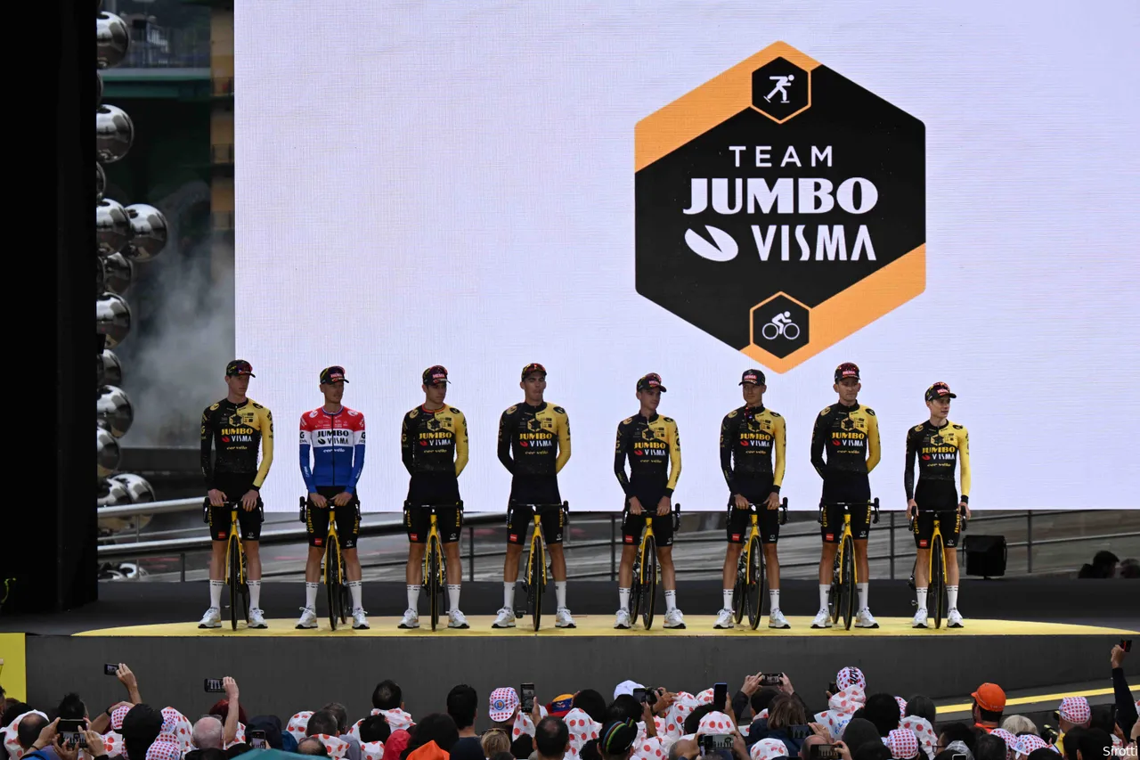 Jumbo-Visma during the team presentation on Thursday