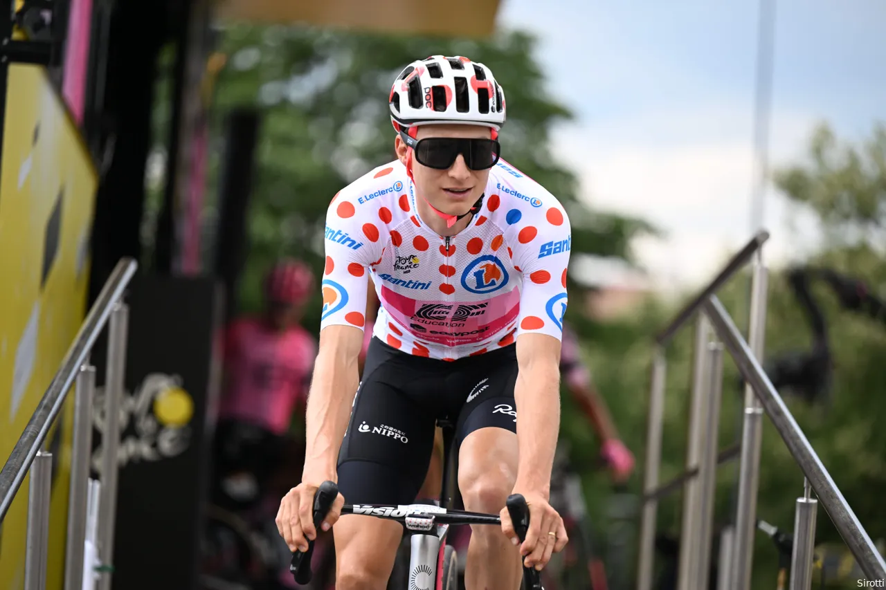 Powless wore the polka dot jersey for a very long time last year