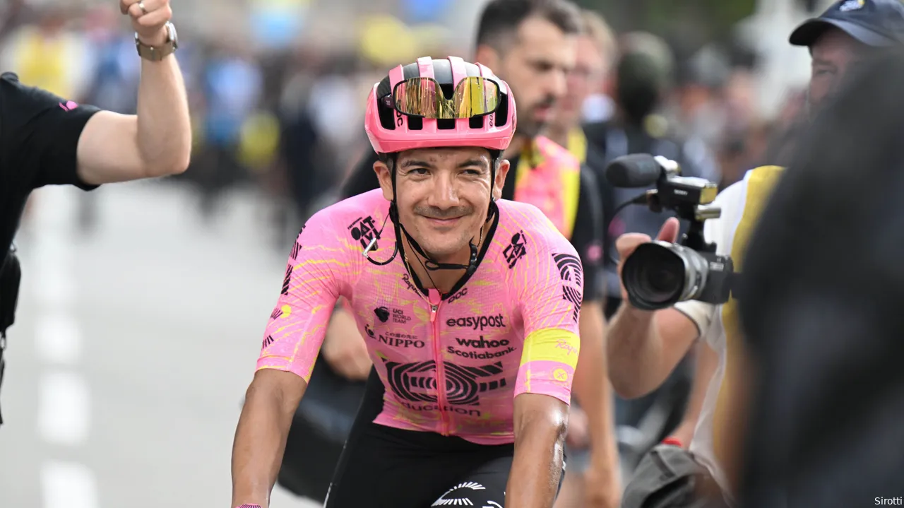 Carapaz after the finish of stage 3