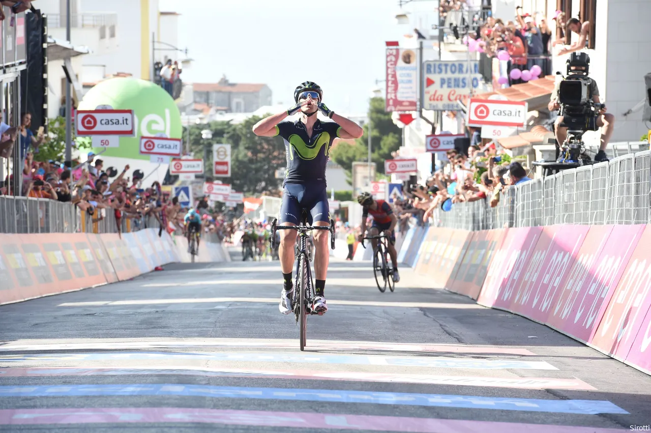 <i>In the hilly eighth stage of the 2017 Giro, Gorka Izagirre prevailed.</i>