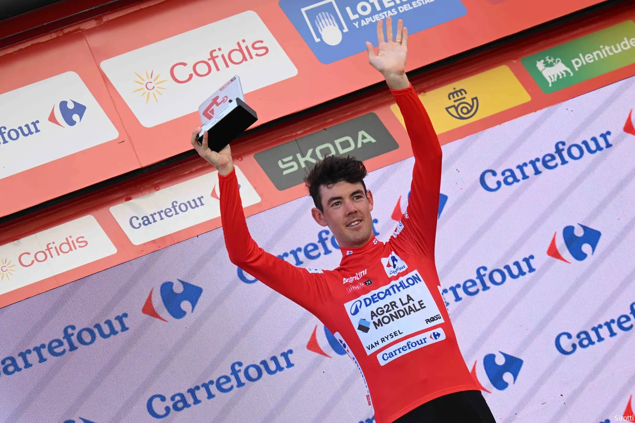 Ben O'Connor wore the leader’s jersey in the Vuelta a España while riding for Decathlon AG2R La Mondiale.