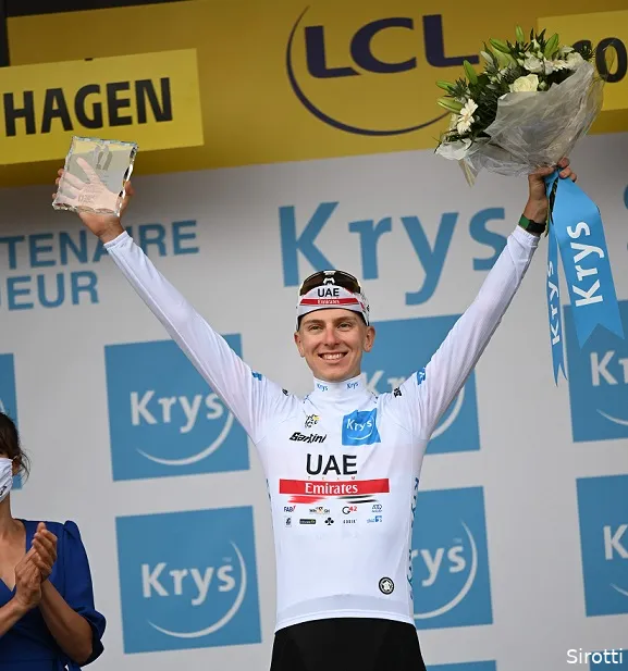 Pogacar Sirotti witte trui Tour 2022