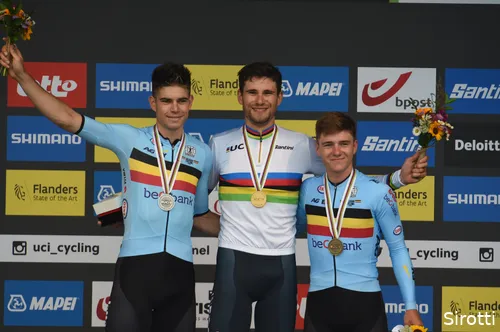 Van Aert en Evenepoel op het WK tijdrijden van vorig jaar