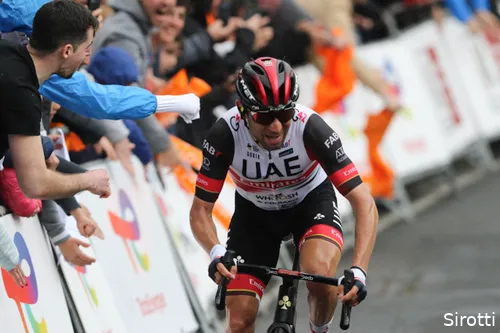 Diego Ulissi volgde Van der Poel in het begin van de rit, maar was vervolgens nergens meer te zien