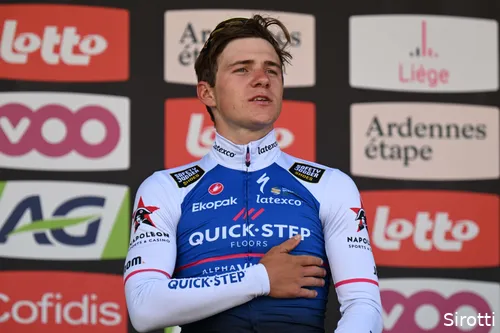 Remco Evenepoel na zijn overwinning in Luik-Bastenaken-Luik