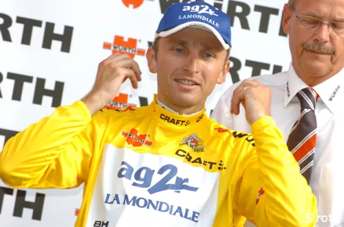 Valjavec als leider van de Ronde van Zwitserland in 2009