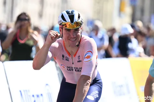 Fabio Jakobsen na zijn triomftocht op het EK in München.