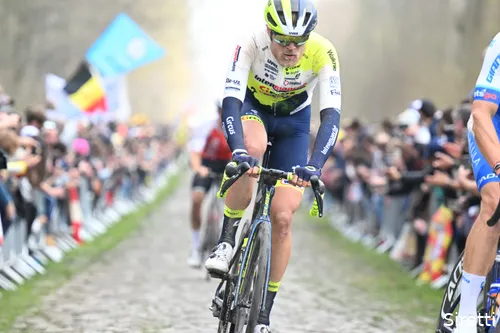 <i>Johansen hier in actie tijdens Parijs-Roubaix</i>