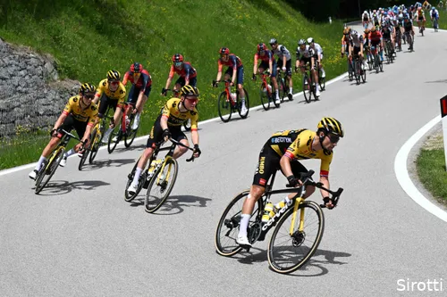 Hessmann (fourth in line) won the Giro d'Italia with Primoz Roglic as leader