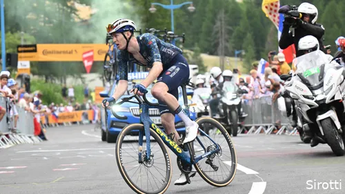 Matteo Jorgenson on the climb to Isola 2000 in the Tour de France