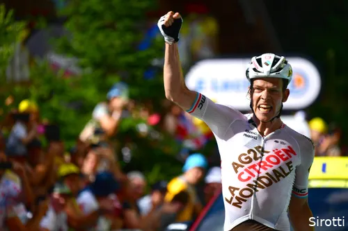 <i>Jungels as winner of the stage to Chatel in the 2022 Tour</i>