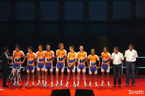 Niermann (midden) in zijn tijd als renner bij Rabobank.