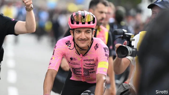 Carapaz after the finish of stage 3