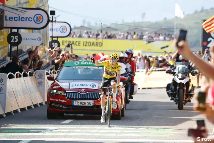 In 2022 Jonas Vingegaard beat his rival Tadej Pogacar on the climb to Hautacam