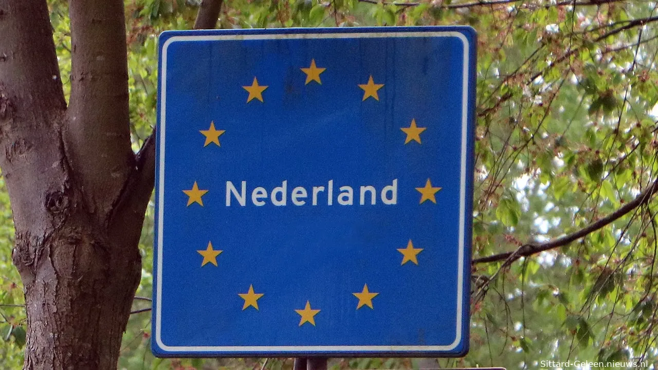 bord grensovergang met nederland