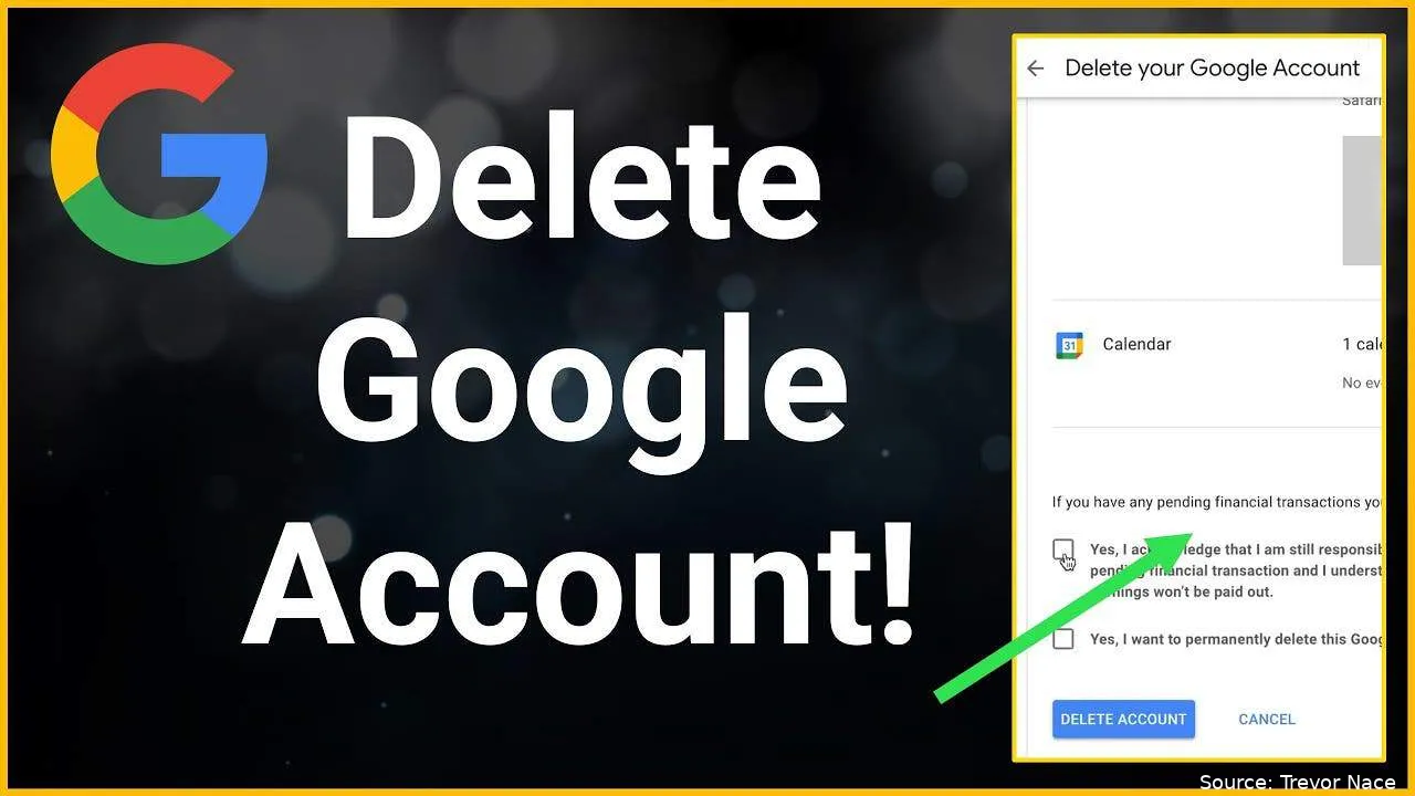 delete google account